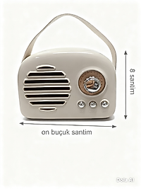 Radyo Bluetooth Hoparlör Bej