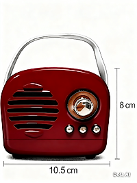 Radyo Bluetooth Hoparlör Kırmızı